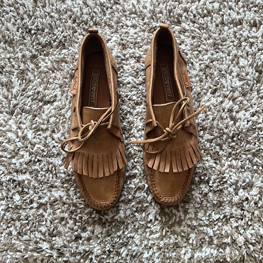 COACH VINTAGE POPPY LEATHER MOCCASINS (8)